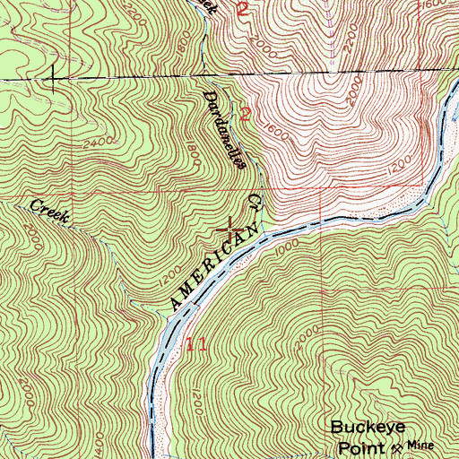 Topographic Map of Dardanelles Creek, CA
