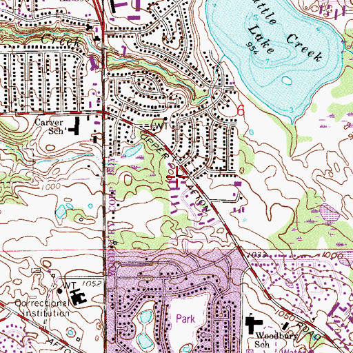 Topographic Map of Woodbury Fire Department Upper Afton Road, MN