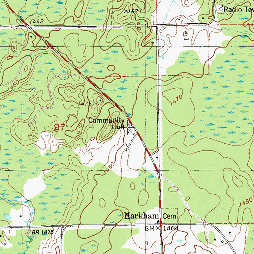 Topographic Map of Colvin Volunteer Fire Department, MN