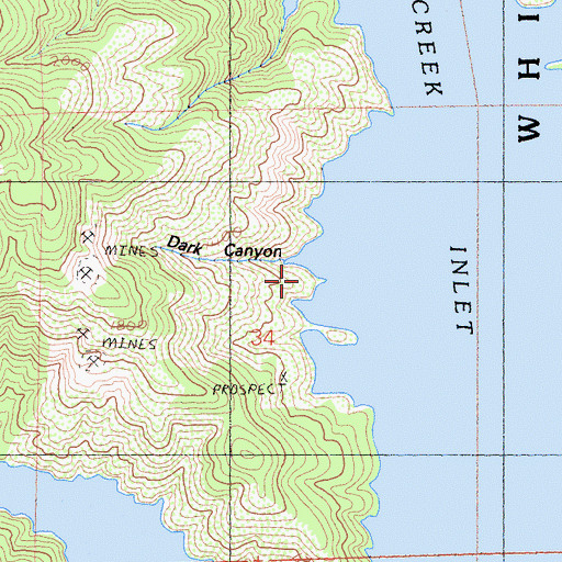 Topographic Map of Dark Canyon, CA