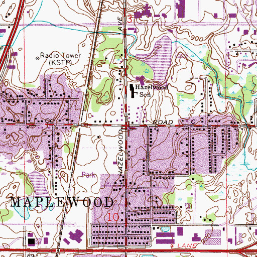 Topographic Map of Maplewood Fire Department Station 3, MN