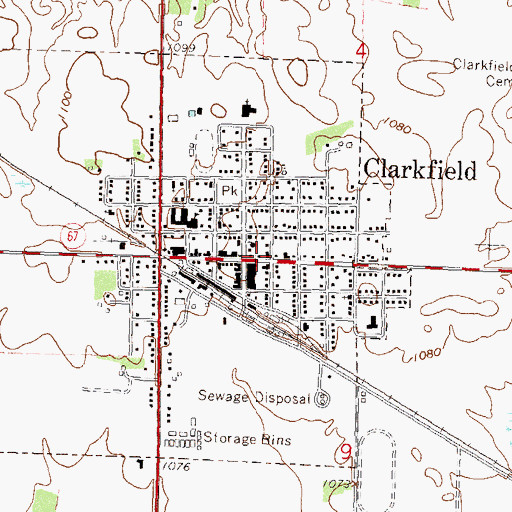 Topographic Map of Clarkfield Fire Department and Ambulance Service, MN