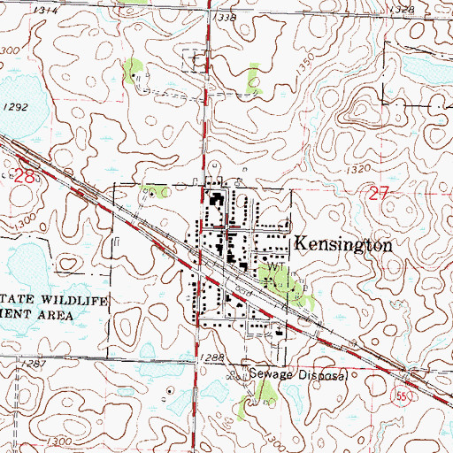 Topographic Map of Kensington Fire and Rescue Department, MN
