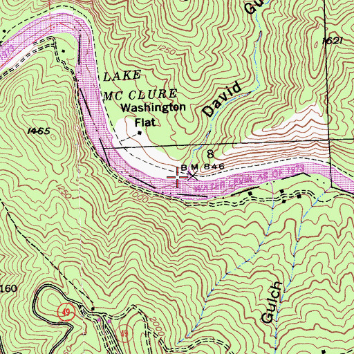Topographic Map of David Gulch, CA