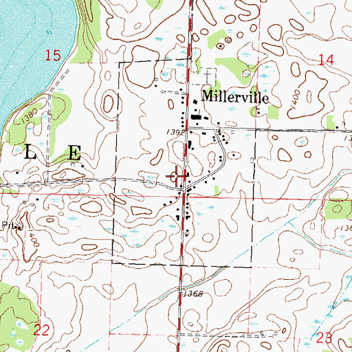 Topographic Map of Millerville Fire Department, MN