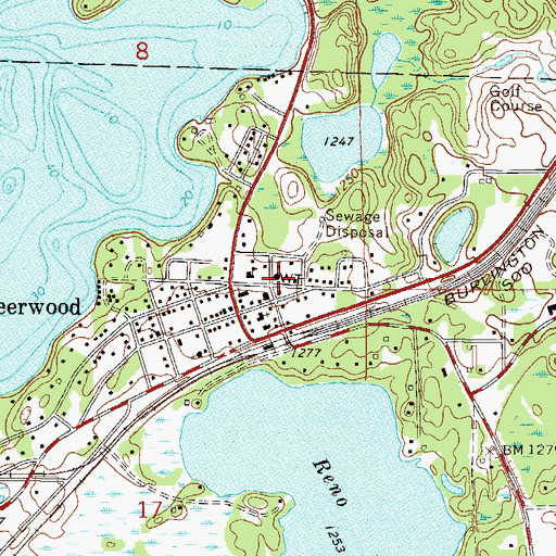 Topographic Map of Deerwood Volunteer Fire Department, MN