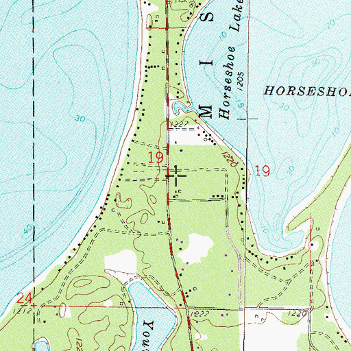 Topographic Map of Mission Township Fire Department, MN