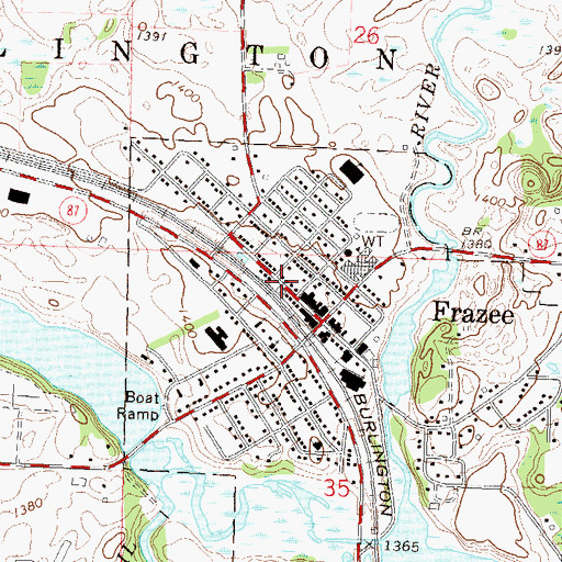Topographic Map of Frazee Fire Department, MN