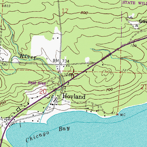 Topographic Map of Hovland Volunteer Fire Department, MN
