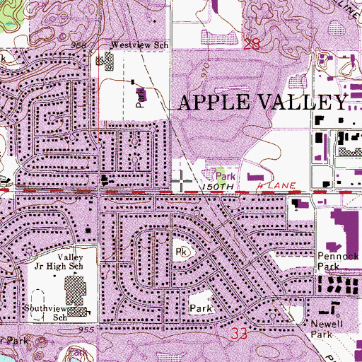 Topographic Map of Apple Valley Fire Department Station 1, MN