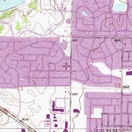 Topographic Map of Maple Grove Fire Department Station 3, MN