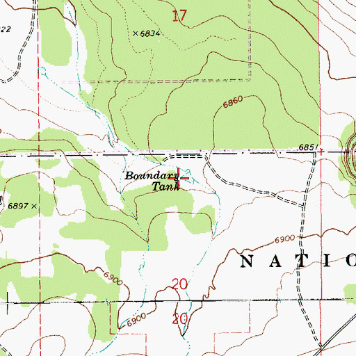 Topographic Map of Boundary Tank, AZ