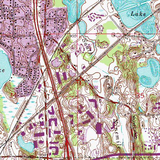 Topographic Map of Minnetonka Fire Department Station 3, MN