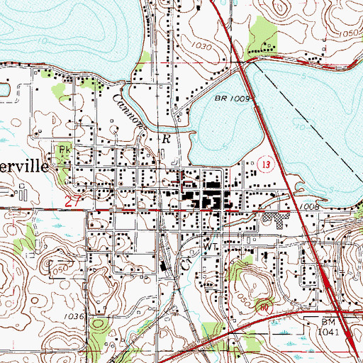 Topographic Map of Waterville Fire Department, MN