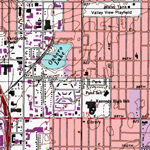 Topographic Map of Bloomington Fire Department Station 1, MN