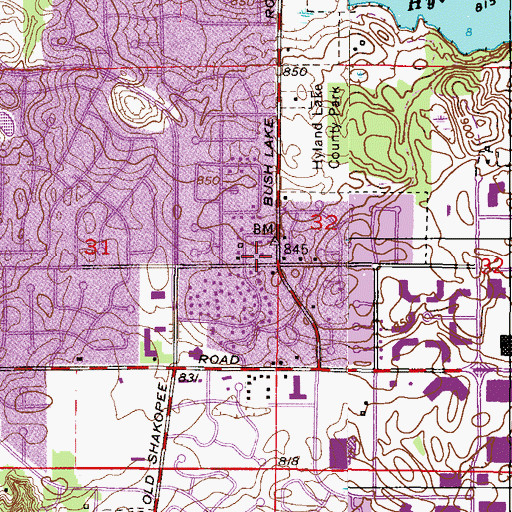 Topographic Map of Bloomington Fire Department Station 5, MN