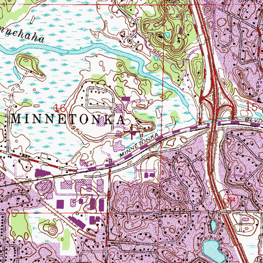 Topographic Map of Minnetonka Fire Department Station 1, MN