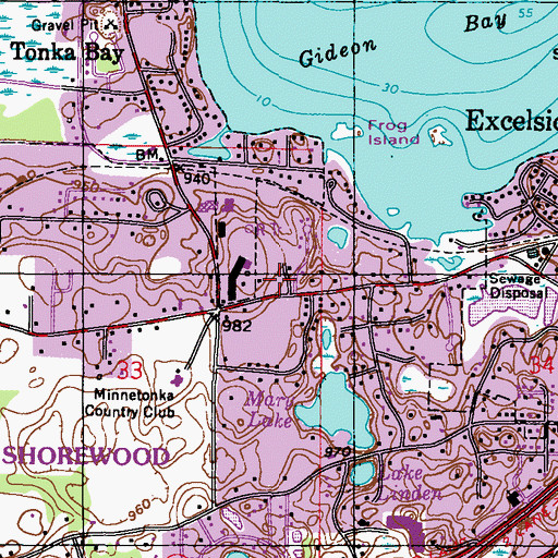 Topographic Map of Excelsior Fire District Station 1, MN