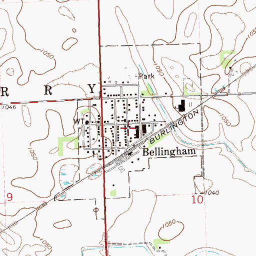 Topographic Map of Bellingham Fire Department, MN
