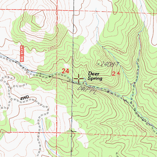 Topographic Map of Deer Spring, CA