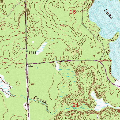 Topographic Map of Evergreen Fire Department, MN