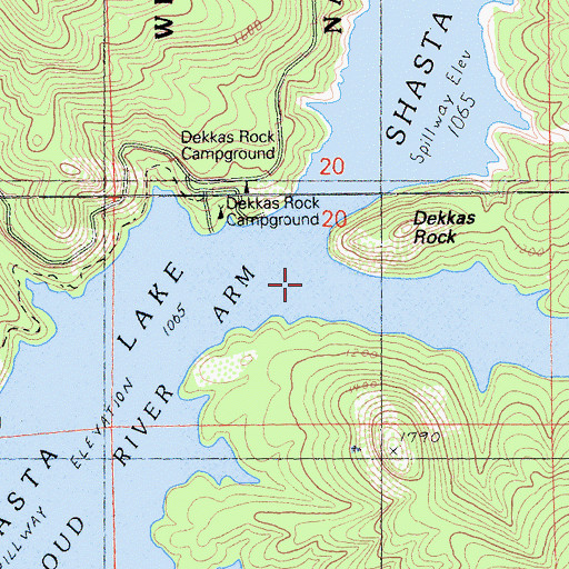 Topographic Map of Dekkas Creek, CA