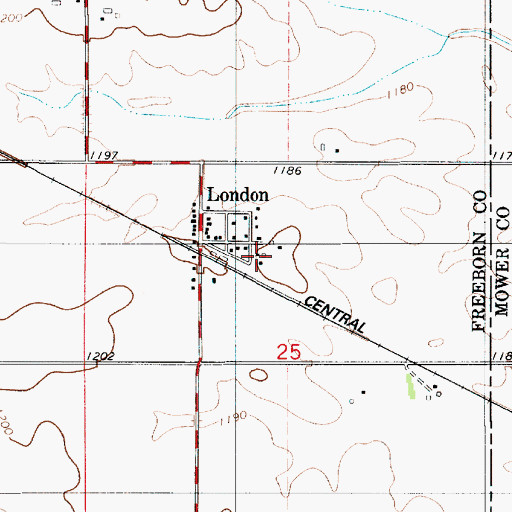 Topographic Map of London Cooperative Fire Department, MN