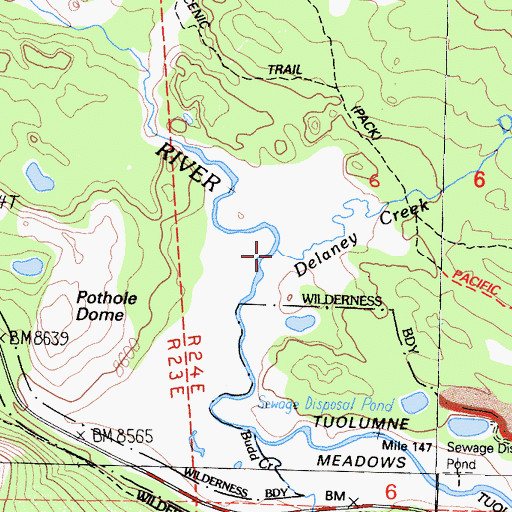 Topographic Map of Delaney Creek, CA