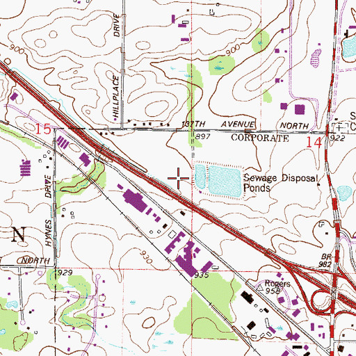 Topographic Map of Rogers Fire Department Station 2, MN