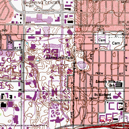 Topographic Map of Edina Fire Department Station 2, MN