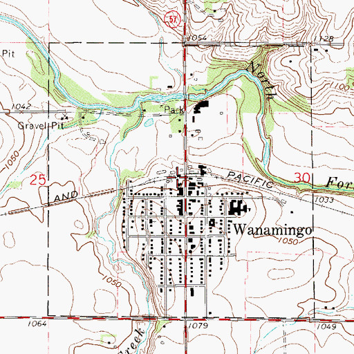 Topographic Map of Wanamingo Fire Department, MN