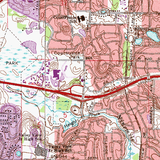 Topographic Map of Edina Fire Department Station 1, MN