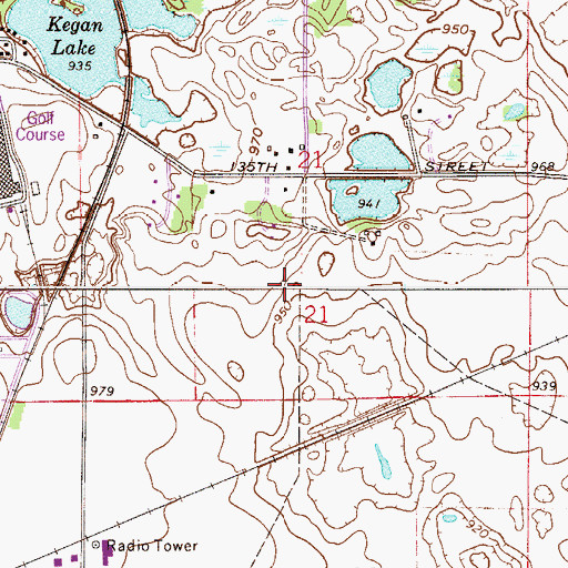 Topographic Map of Rosemount Fire Department Station 2, MN