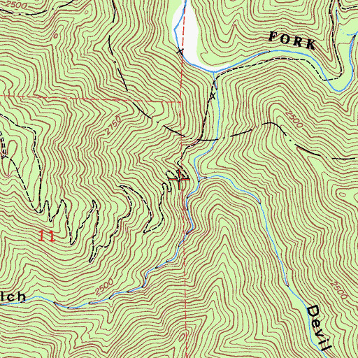 Topographic Map of Devil Gulch, CA