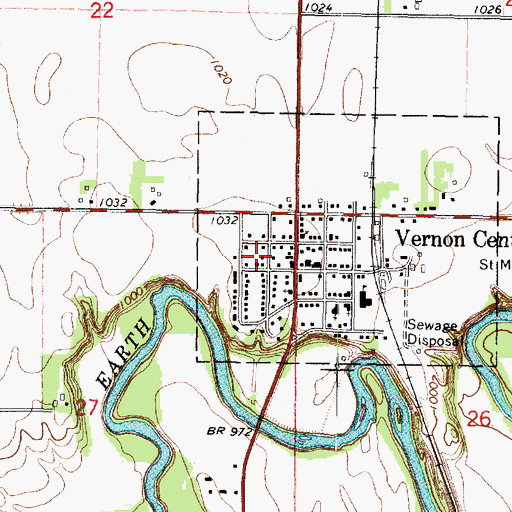 Topographic Map of Vernon Center Volunteer Fire Department, MN