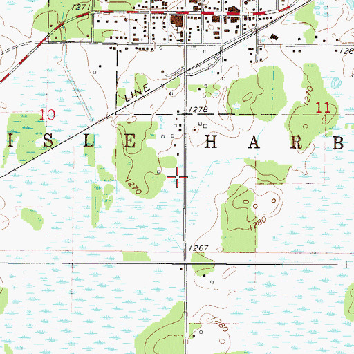 Topographic Map of Isle Volunteer Fire Department, MN