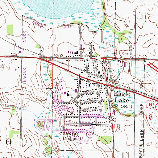 Topographic Map of Eagle Lake Volunteer Fire Department, MN