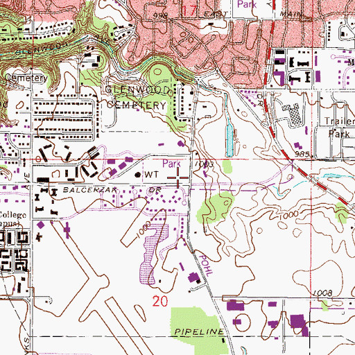 Topographic Map of Mankato Fire Department Station 3, MN