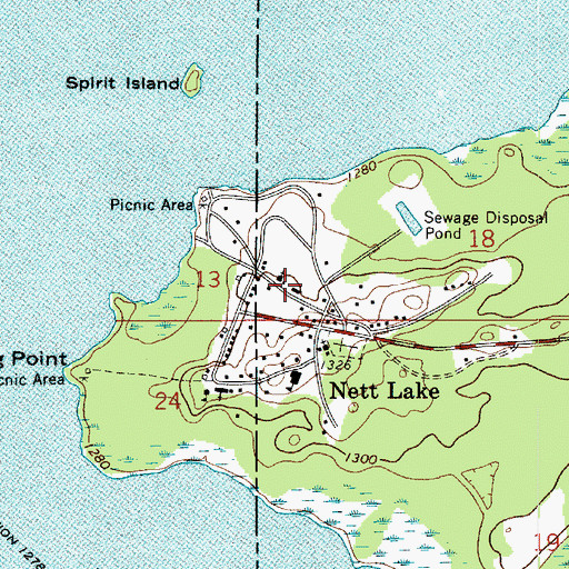 Topographic Map of Bois Forte Volunteer Fire Department, MN