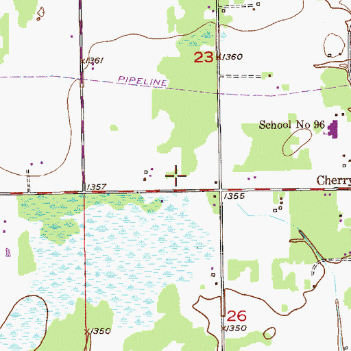 Topographic Map of Cherry Township Fire Department, MN