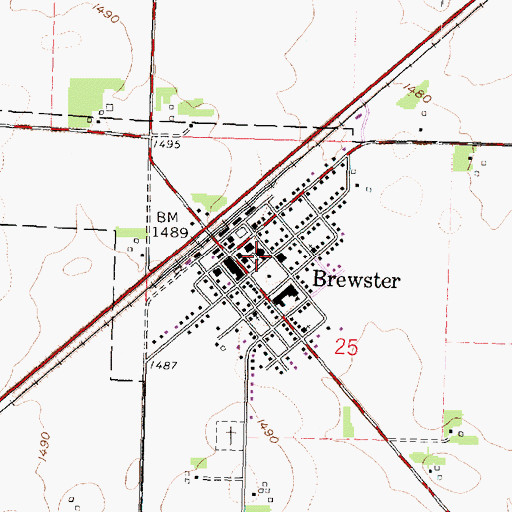 Topographic Map of Brewster Fire and Rescue Department, MN