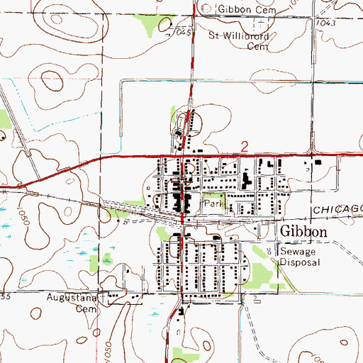Topographic Map of Gibbon Fire Department, MN