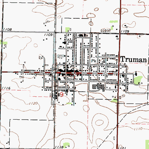 Topographic Map of Truman Fire And Rescue and Ambulance Service, MN