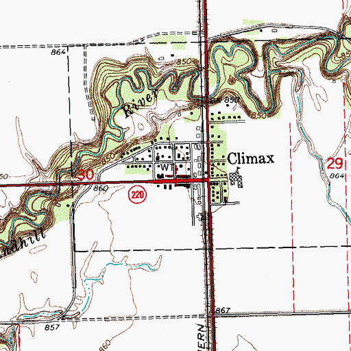 Topographic Map of Climax Volunteer Fire Department, MN