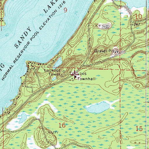 Topographic Map of Minnesota Department of Natural Resources Sandy Lake Field Station, MN
