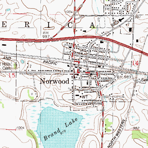Topographic Map of Norwood - Young America Fire Department South Station, MN