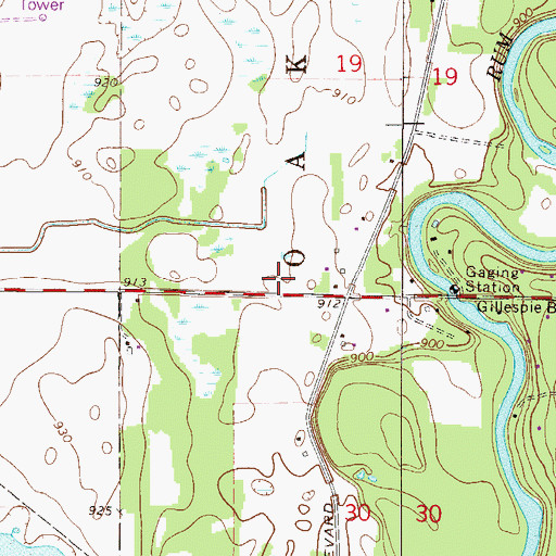 Topographic Map of Oak Grove Fire Department Station 2, MN