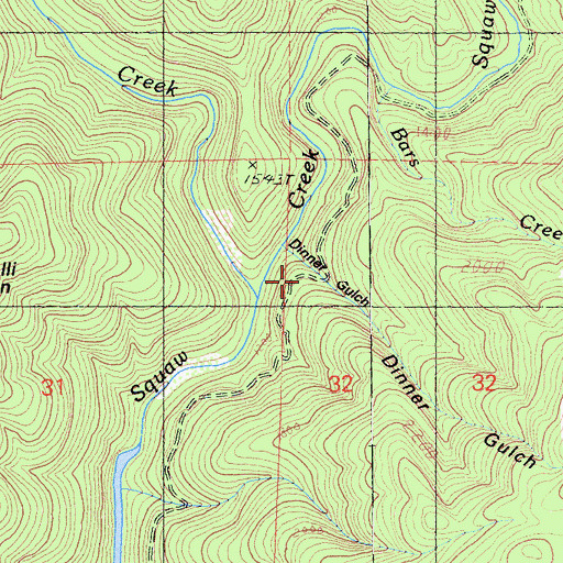 Topographic Map of Dinner Gulch, CA