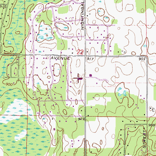 Topographic Map of Oak Grove Fire Department Station 1, MN