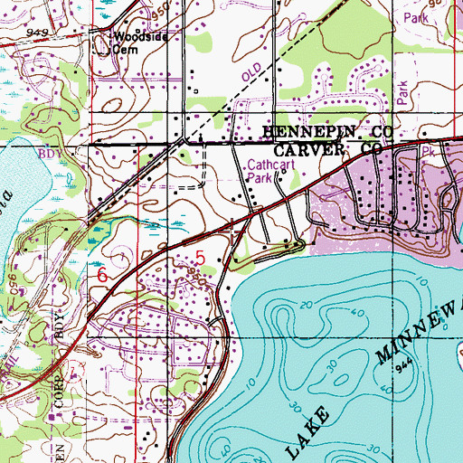 Topographic Map of Chanhassen Fire Department Station 2, MN